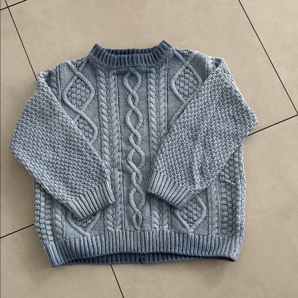 Christina Lehr Women's Cable Knit Sweater - Blue Ombre